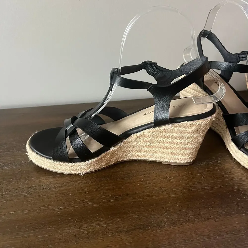 Rock‎ & Candy Woman’s Fola Espadrille Black Wedge Sandal- Size 8